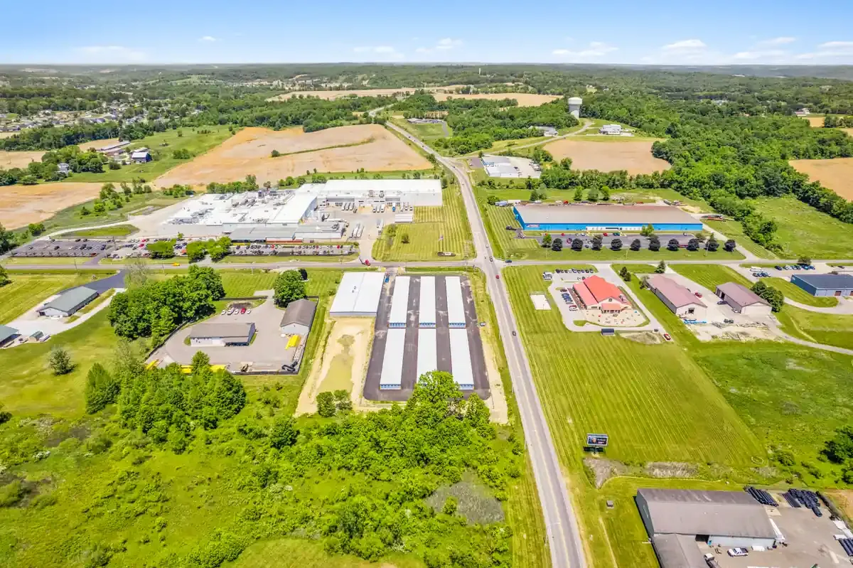 drone view of the storage mall zanesville facility 
